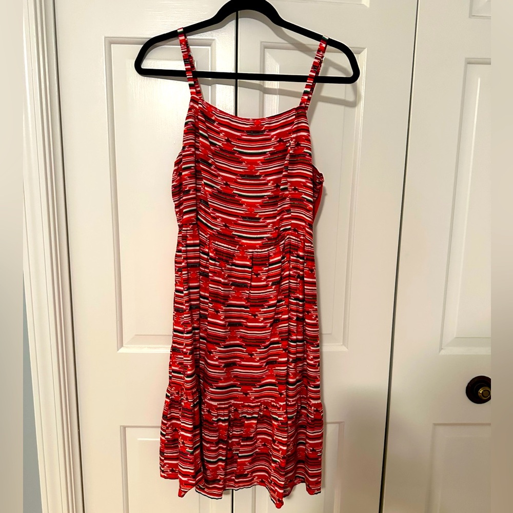 LOFT Sundress Spaghetti Straps Ruffled Mini Dress